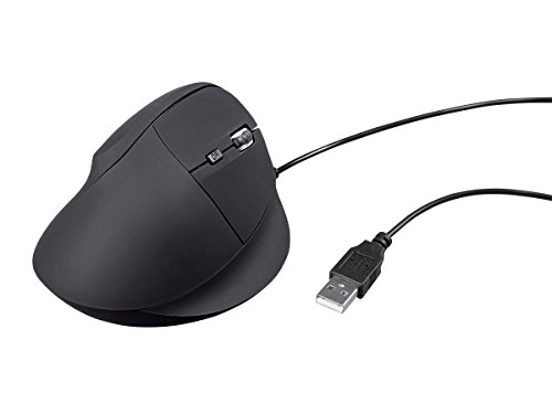 Preisvergleich Produktbild Monoprice Ergonomische optische USB-Maus, kabelgebunden, schwarz Soft Touch