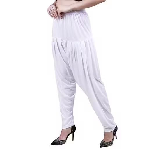 vee ess Ultra Soft Viscose Rayon Solid Attractive Pleated Pattern Casual wear Patiala Pants for Womens-picture-10