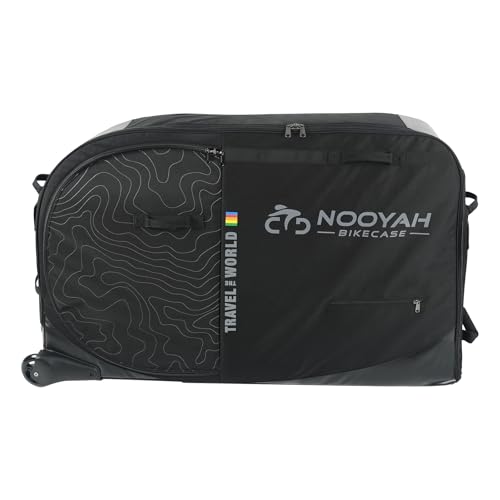 NOOYAH BK012 Bike Travel Bag, Portable Bicycle Transport Case for Airline & Train Travel, Fits MTB/TT/XC/FR/DH Road Bikes up to 74cm Wheels, Multi-Layer Protection, Foldable Storage (Black) by NOOYAH - Image 2