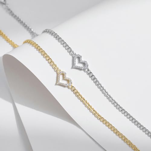 VVS1 Clarity Moissanite S925 Sterling Silver Heart Bracelet – Elegant & Luxurious Moissanite Jewelry4