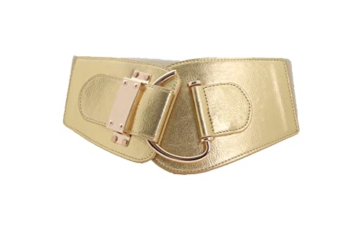 TrendyFashionJewelry Women Fashion Gold Elastic Waistband Belt Waist Hip Metal Hook Buckle Size M L