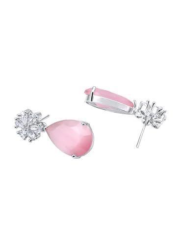 Image of ASMITTA Jewellery American Diamond Necklace Set Rhodium Plated Choker Necklace with Earrings for Weddings, Parties & Festivals