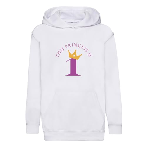 Fêtez ses 1 an en douceur : sweat à capuche enfant This Princess is 1
