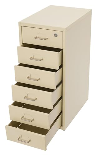 Classeur mobile beige en métal verrouillable pour bureau
