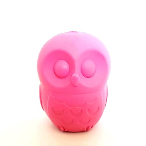 Mordedor Recheável Super Resistente Corujinha Rosa Tamanho P para Cães