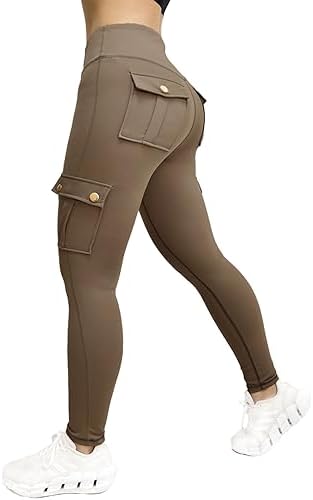 Nuofengkudu Mujer Militar Talle Alto Deporte Leggins Push up