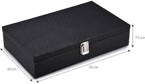 Image of Polyurethane New black&grey 12 watch organiser box Watch Box (black&grey, Holds 12 Watches)