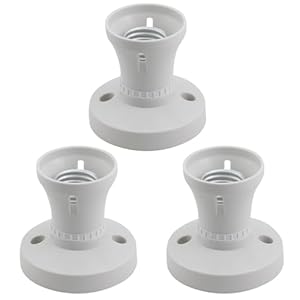 3 Pack E27 Ceiling Lamp Holder, Ceiling Rose Light Fitting，E27 Lamp Holder with Screw Light Fitting, Ceiling Light Adapter UK for Bulb Conversion, 7.5 cm*7.2 cm*5 cm Bakelite Shell, Easy To Install