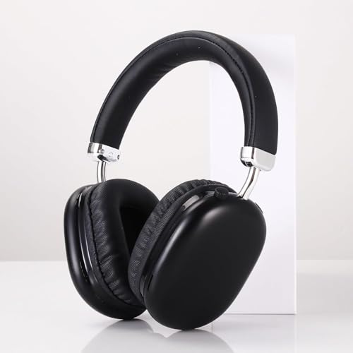 Image of TECHZOR P9 Over-Ear Wireless Headphones, Premium Padded Headband with Bluetooth, Champagne, USB-C Charging (Black)