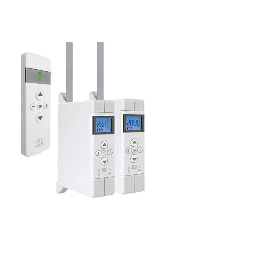 WIR elektronik, eWickler 2 Fenster Funk-Set, eW540-M, 2x elektrischer Gurtwickler + 1x Fernbedienung FB-9, für 12-15 mm Gurtband, Aufputz, bis 9 kg, inkl. Netzstecker (2 Fenster)