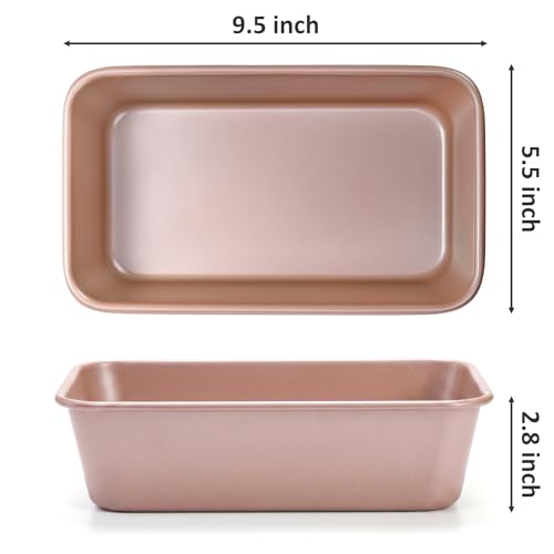 Elsjoy 4 Pack 9.5 x 5.5 Inch Non-Stick Loaf Pans for Baking Bread - Image 2