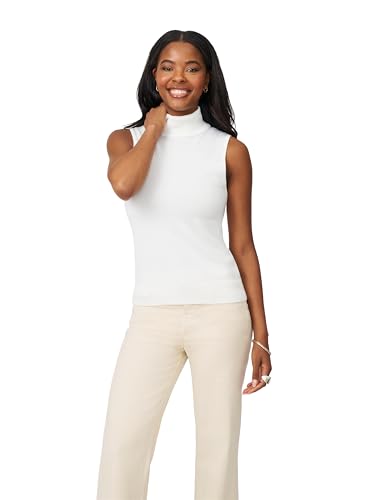 Image of Cable & Gauge Sleeveless Turtleneck Sweater - Chic Mock Neck Tank Top, Perfect for Layering & Year-Round Wardrobe Essentials