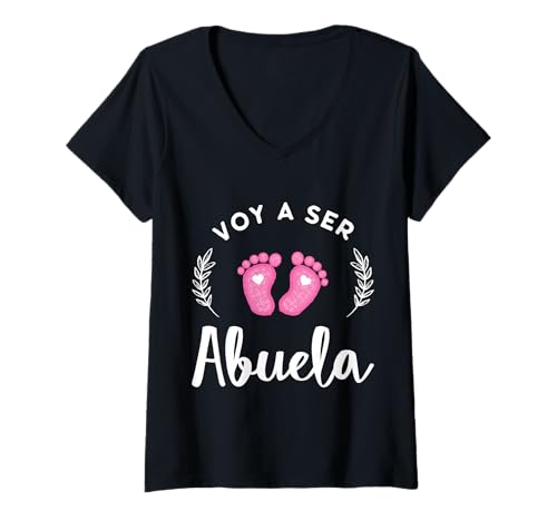 Mujer Futura Abuela Anuncio de Embarazo Nieto Voy a ser Abuela Camiseta Cuello V