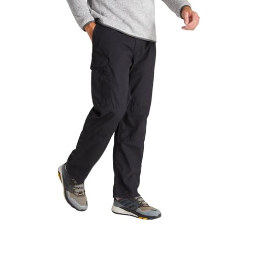 Craghoppers Mens Kiwi Classic Pants, Black, 36x33, | Outdoor Inspired and Rugged Pants for Hiking, Travel and Outdoor Adventures