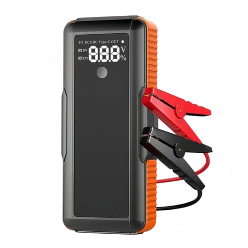 EAJION 12V Super Capacitor Jump Starter, Batteryless Portable Jump Box, Jumper Cables for for 6.0 Gas & 4.0 Diesel Cars, No Pre-Charge with Built-in Supercapacitor, Portable Emergency Auto Starter