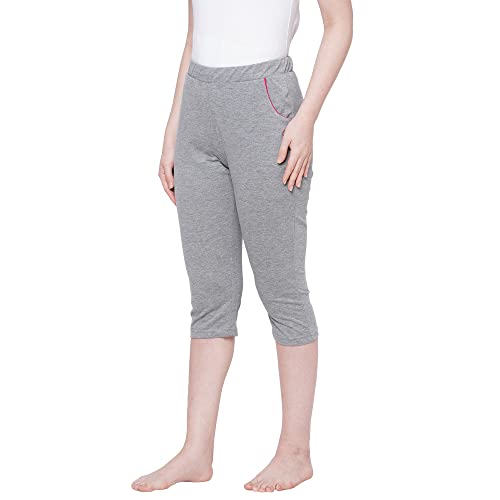 Image of Sweet Dreams Women Solid Cotton Rich Sleepwear /Loungewear Capris