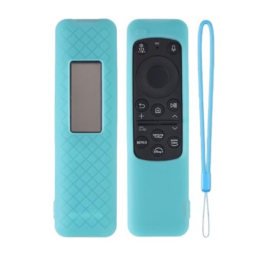 Image of Silicone TV Remote Cover Compatible with Samsung Smart TV Remote 2023 BN59-01432G BN59-01432A (Samsung Smart TV 2023 Model Solar Remote Cover - Style 8, Luminous Blue - Style 8)