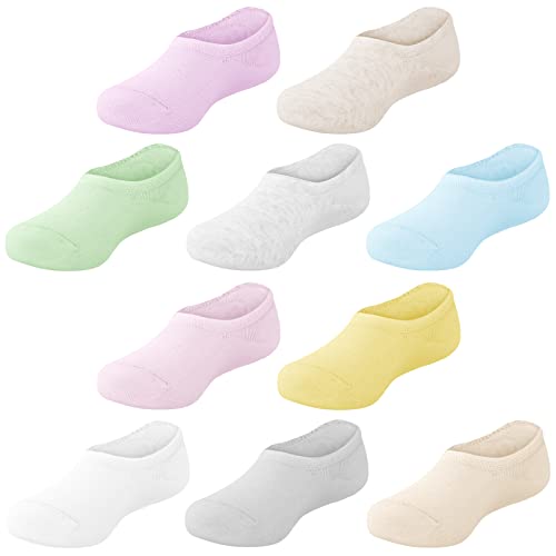 Witwot 10 Pairs No Show Socks for Kids Girls Boys Non Slip Low Cut Ankle Socks