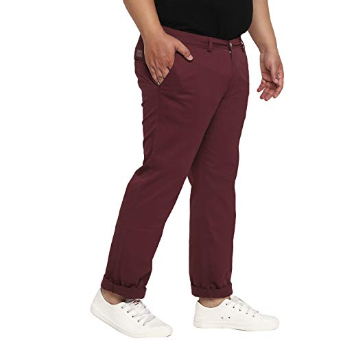 Image of Urbano Plus Men Mid Rise Cotton Regular Fit Casual Chino Pants Stretch