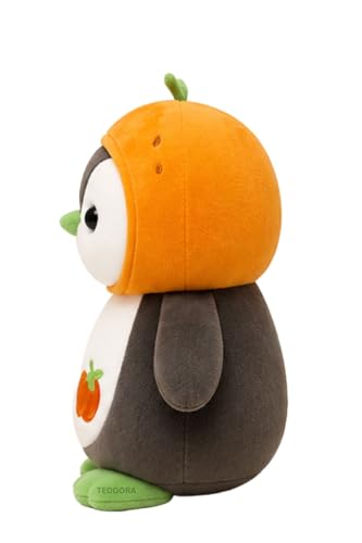 Image of Fruity Penguin Soft Toy for Girls Boys Kids, Orange Animal Plush Stuffed Baby Teddy Gift Birthday, 25 cm