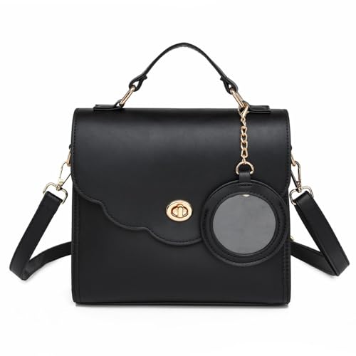 Lolita Sweet Bow Messenger Bag PU Leather Solid Color Crossbody Bags Fashion Elegant Women's Shoulder Handbags