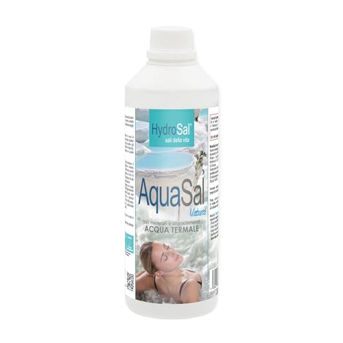 HydroSal AquaSal 1 Lt.- Mélange à Haute Concentration de sels de magnésium, Potassium et iode à Haute activité Biologique pour Spa Jacuzzi et Piscine -...
