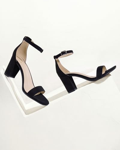 Image of Ankis Heels for Women Open Toe Ankle Strap Chunky Heel Sandals 2.75 Inch