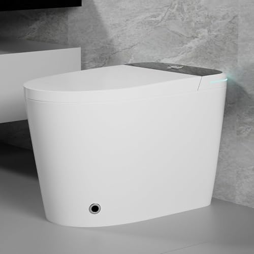 WinZo Smart Toilet, One Piece Bidet Toilet con Auto Apertura y Cierre, Auto Flush, Sensor de Pie, Secado por Movimiento, Asiento Calefaccionado, Altura ADA, con Panel Negro miniatura 6