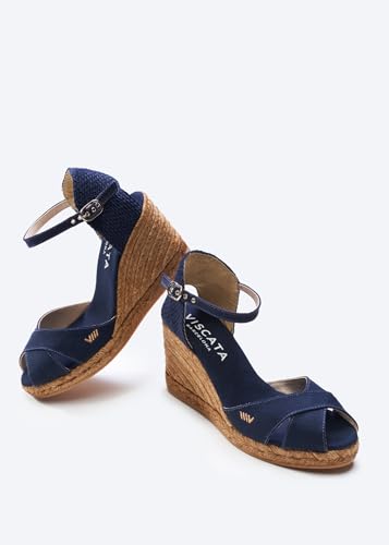 Image of VISCATA Aiguablava Canvas Wedges with Ankle Strap