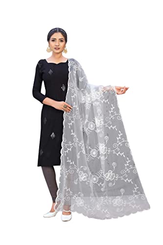 Écharpe brodée douce anti-irritation grand format blanc pour femme et fille