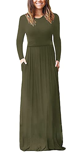 Image of Smallshow Women's Long Sleeve Maxi Nursing Dress Maternity Breastfeeding Clothes