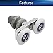 Bettomshin Roller Pulley 25mm Dia Plastic Aluminum for Two Wheels Sliding Door Hoisting Ring Crane Industrial Equipments Door Window Home Machines Silver Tone 1Pcs