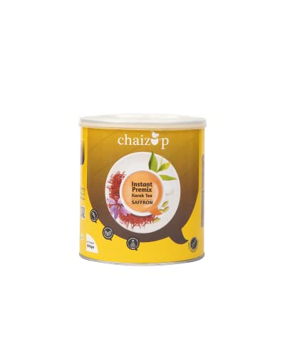 Image of Chaizup Premium 1 Min Instant Saffron Tea Premix - 500g Can | Saffron Flavours | Approx. 35 Servings | 500g