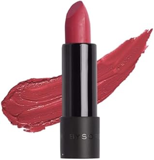 RUBY'S ORGANICS Semi-Matte Lipstick for Women, Hydrating and Highly Pigmented, Moisturizing & Non Drying, Lightweight & Long Lasting Formula, Lip Makeup, Paraben-Free, Pink Rhubarb, 3.7g