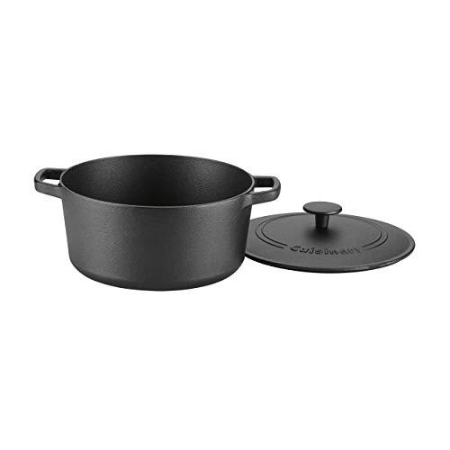 Image of Cuisinart CIPS650-25 Chef's Classic Pre-Seasoned Cast Iron 5 Round Casserole with Cover 5, 5 Qt, Black