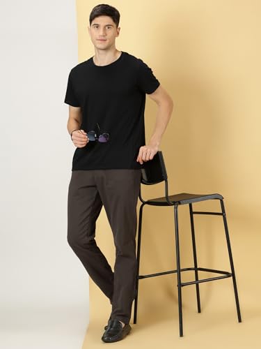 Image of Thomas Scott Men's | Solid | Light Weight | Breathable Fabric | 4 Pockets | Mid Rise | Slim Fit | 100% Cotton | Button Waist | Chino Trouser | Pants