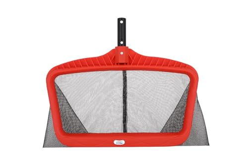 Image of POOLX Heavy Duty Plastic Leaf rake with Long wear Screen mesh Deep net for Pool Cleaning