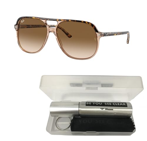 Ray-Ban RB2198 Sunglasses Bundle: RB 2198 BILL 129251 Bill Havana On Transparent Bro and Eyewear Cleaning Kit2