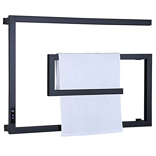 Tendedero calefaccionado de acero inoxidable negro con diseño de pared