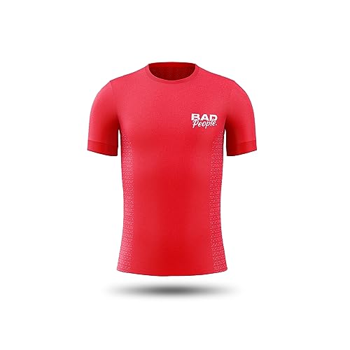 Image of Active Wear Sports T Shirts | Dry Fit | Unisex | Soft & Stretchable Fabric Badminton T Shirt (Red /Size 2XS)