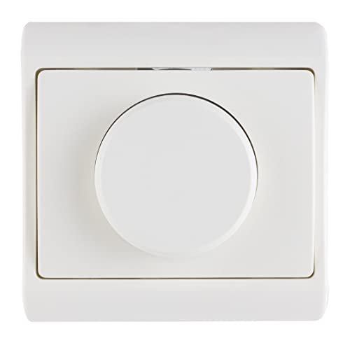 REV STANDARD Dimmer Schalter, Dimmer Unterputz, Lichtschalter 300W für Glüh- und Hochvolt Halogenlampen, weiß