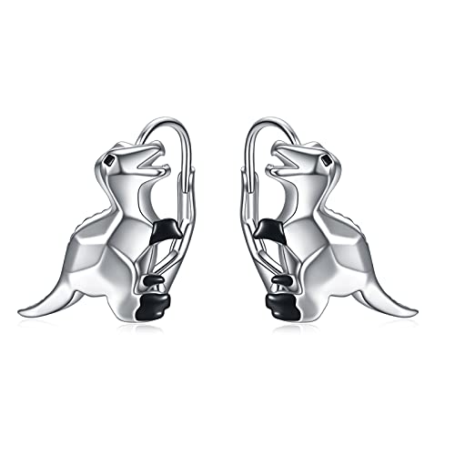 Dinosaur Silver Hoop Earrings