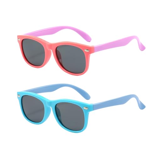 Image of FANNYGO 3 Pack Kids Sunglasses for Boys Girls Kid children's Polarized Sunglasses Age 3-10