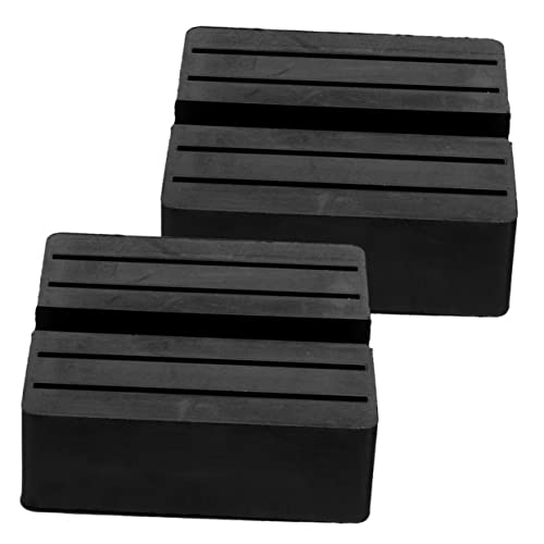 YARNOW 2個ジャッキパッド ゴム製 自動車用耐久ジャッキアダプター スロット付き防滑設計 地面用ゴムマット 汎用対応 フレームレール保護用