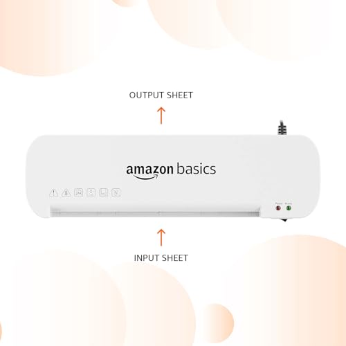 Image of Amazon Basics A4 Laminating Machine | Rapid Lamination | Adjustable Temperature Settings | 1-Year Brand Warranty