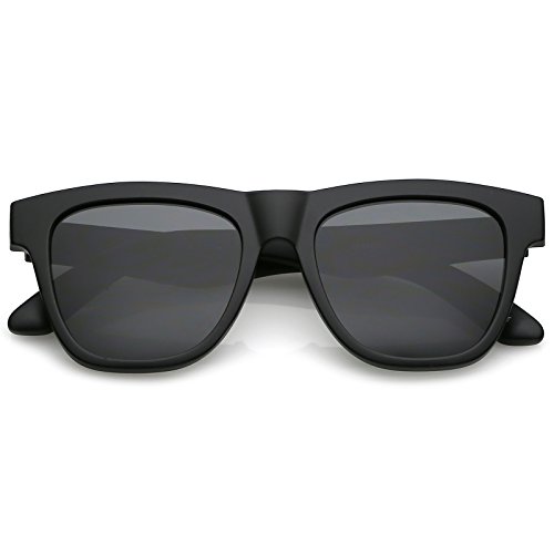 zeroUV - Classic Thick Arms Square Flat Lens Horn Rimmed Sunglasses 52mm