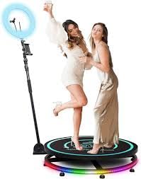 Image of Atoz Store 360 Photo Booth Rotating Machine30 Inch (2.5 Fit) Selfie Booth Platform Spin For Camera Video Photo Booth For Events Parties Platform, Black