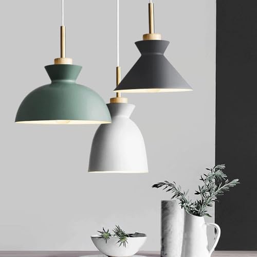 Lámpara colgante elegante vintage con arte de madera y base E27 4