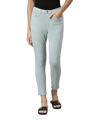 Image of GO COLORS Soft Cotton Blend Printed Jeggings Ankle Length for Women| Breathable, Mid Rise
