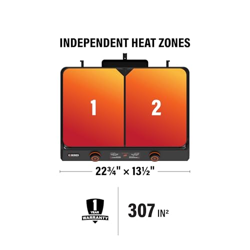 Blackstone 22-Inch Electric Griddle - 1600W Non Stick Ceramic Titanium Coated Stainless Steel Tabletop Griddle with EZ-Touch Control Dial, LCD Display, Patented Rotate & Remove Glass Hood - 8001